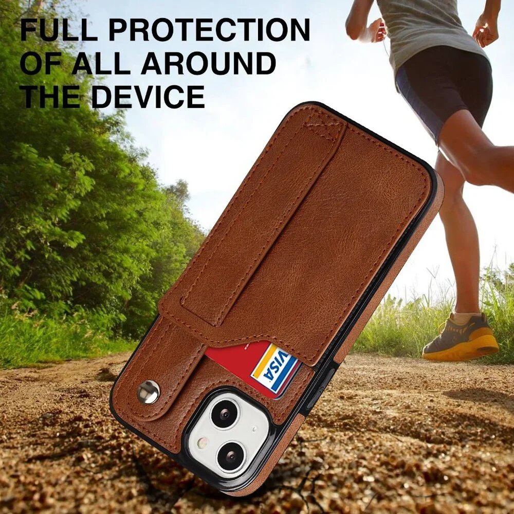 iPhone 13 mini PU Leather Wallet Case with Card Slot | Magnetic Clasp | Kick